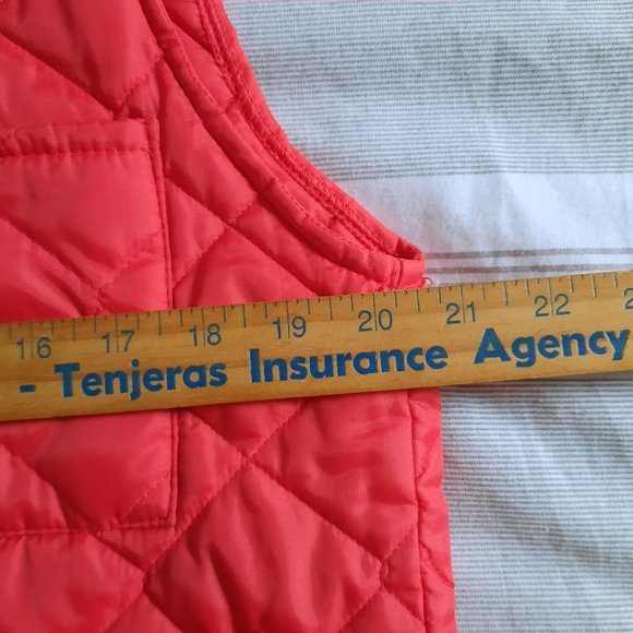 Vintage Quilted Trucker Vest Red Strohs Beer Patch - Picture 6 of 7